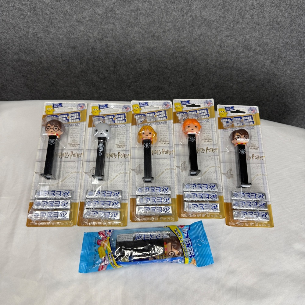 Harry Potter PEZ Dispenser Lot of 6 Voldemort Hermione Ron New Sealedโ Mystery